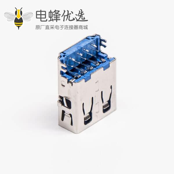 usb3.0 接口type a母座90度插pcb板三脚定位