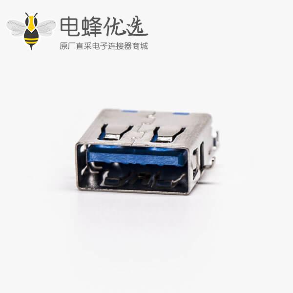 usb3.0 接口type a母座90度插pcb板三脚定位