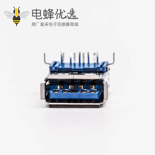 usb3.0母座连接器母头弯式type a弯脚DIP插板