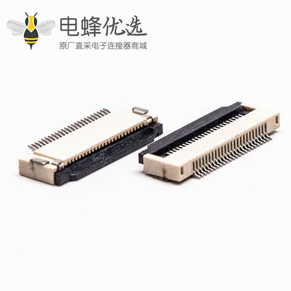 fpc插座0.5PH前掀盖式24pin下接触2.0H