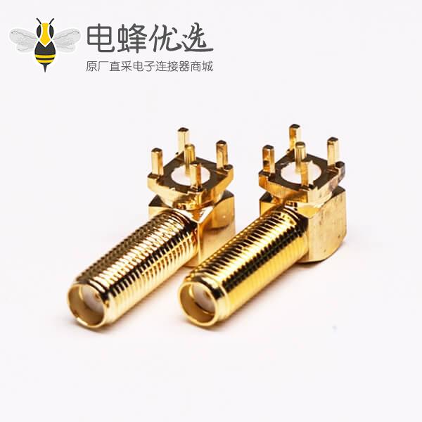 sma连接器PCB板端弯式镀金母头