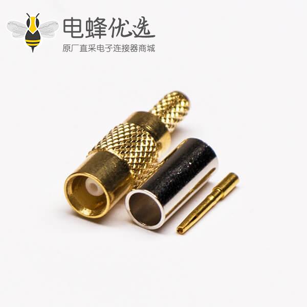 MCX接口母头直式同轴连接器压接式接线