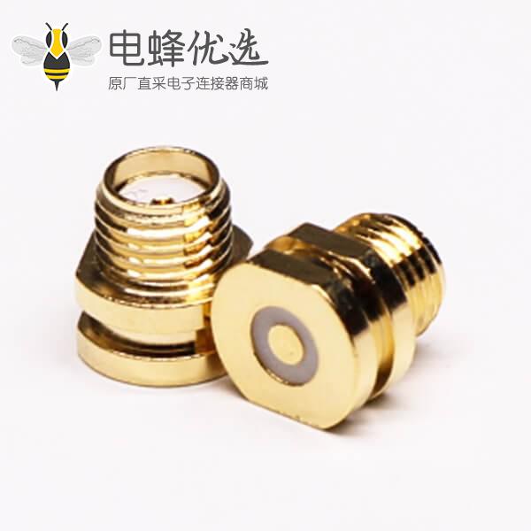 SMA母头穿墙直式镀金SMT贴板接PCB板