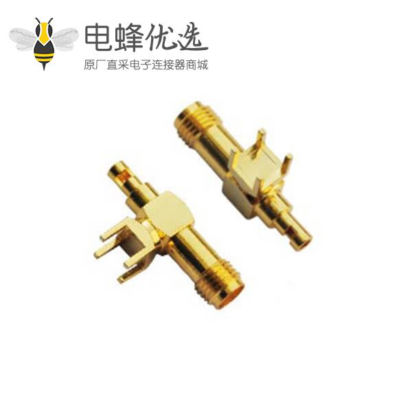 射频连接器 sma同轴弯式母头接pcb板