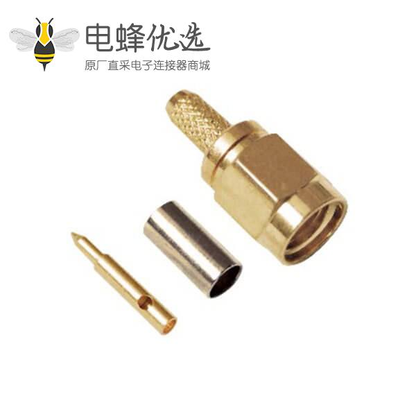 数字电视线接头公头直式压接sma连接器同轴线缆RG316,_174