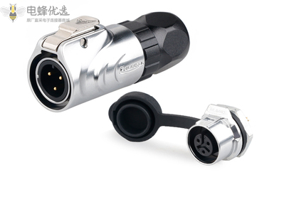 LP-12-3芯公头螺母座全金属微小型航空插头插座连接器