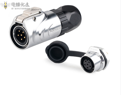 LP-12-6芯公头螺母座全金属微小型航空插头插座连接器