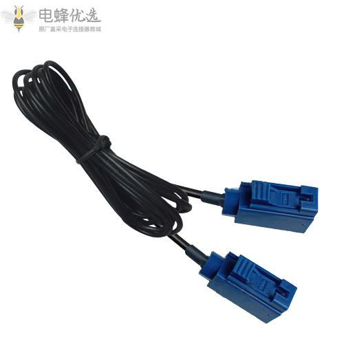 FAKRA_SMB直公母线束母母汽车转接线RG174黑线长体壳ABCDEFGHIKZ