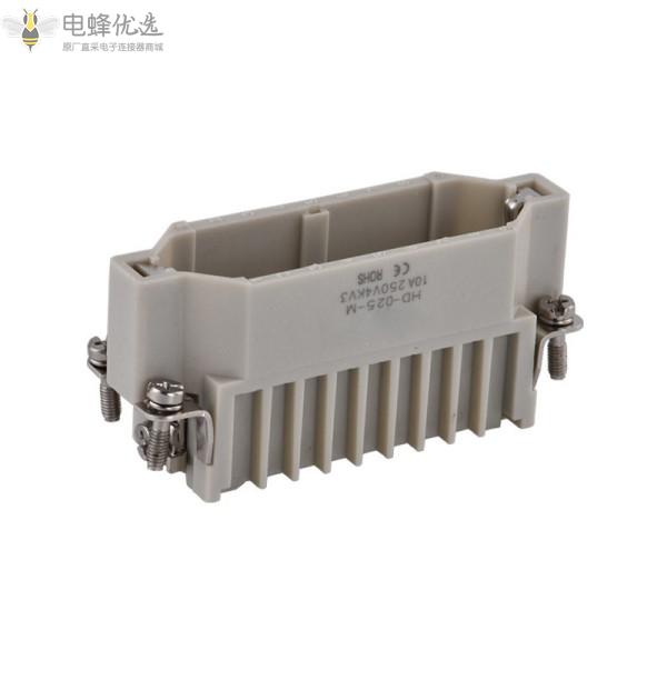 矩形重载连接器25针冷压型航空插头插座公芯母芯