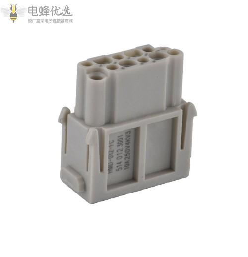 矩形重载连接器12芯250V插头模块插芯工业插座组合式