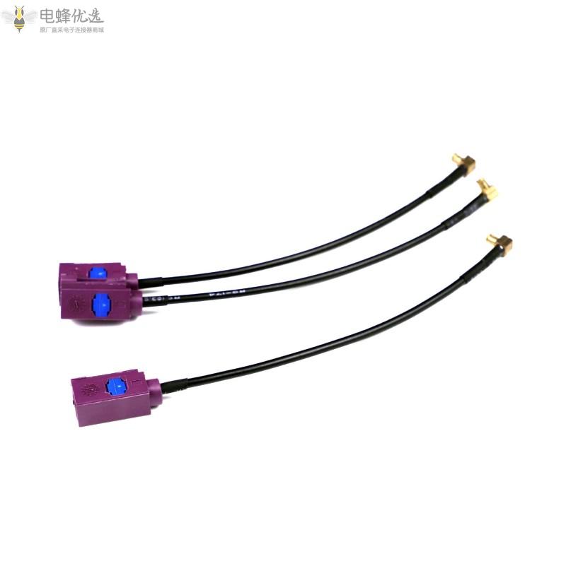 FAKRA连接器公紫色插头至SMA母RG174尾光纤电缆