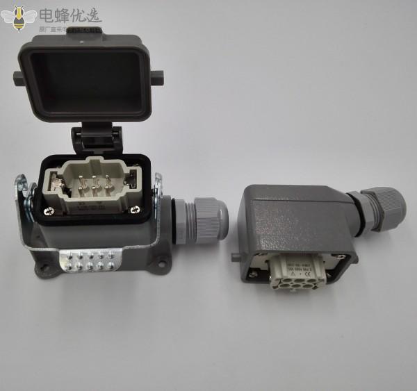 厂家直销重载连接器矩形6芯热流道模具矩形航空插头
