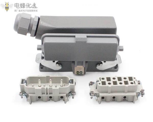 厂家直供重载插头矩形航空插头6芯35A螺丝接线重载连接器