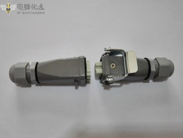 3芯重载连接器10A直式航空插头插座热流道模具