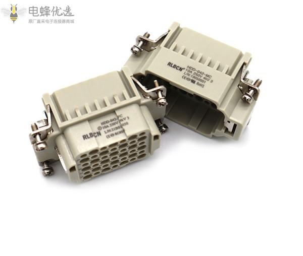 42针HDD重载连接器10A压接超高密型插芯防水冷压公插芯