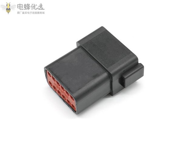 04-12P-E004汽车防水连接器12孔13A黑色公端对插