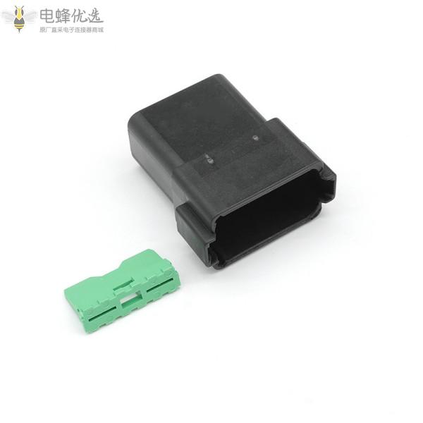 04-12P-E004汽车防水连接器12孔13A黑色公端对插