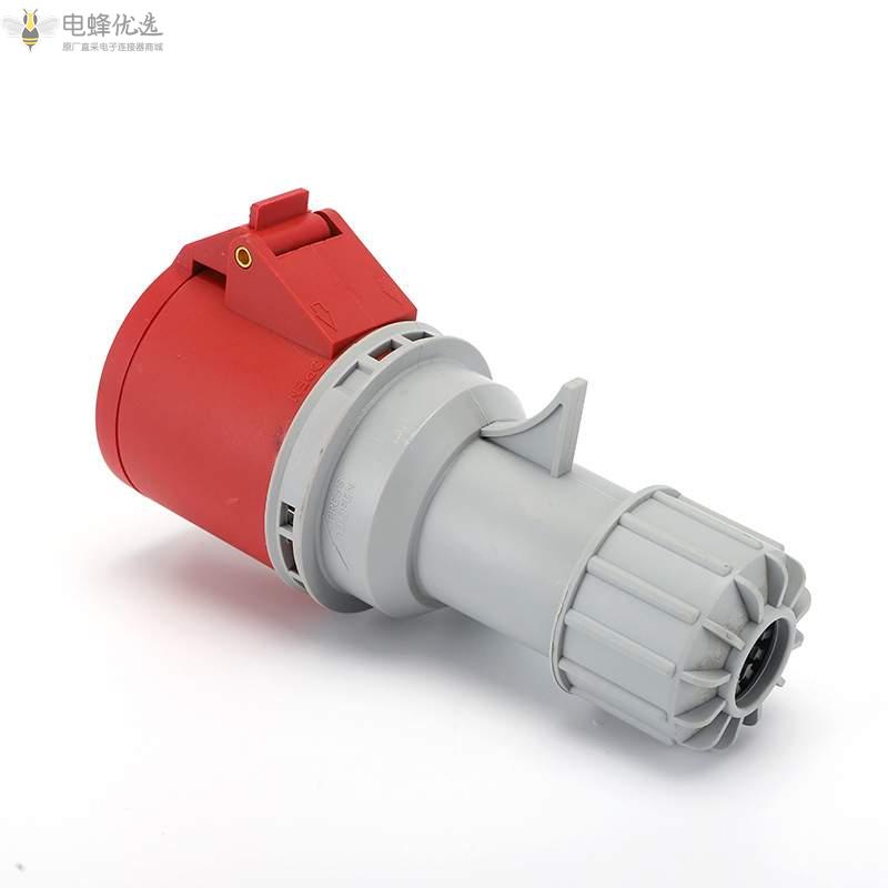 五孔5芯航空防水IP44防尘工业连接器16A工业插座250V