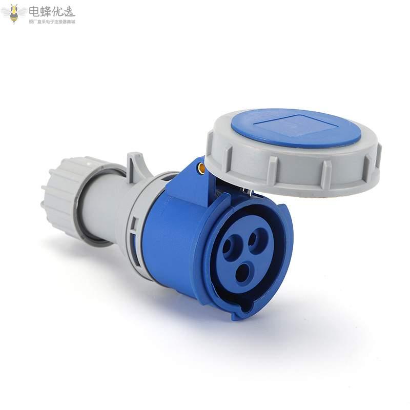 防水IP67防尘3芯工业连接器250V工业16A插座