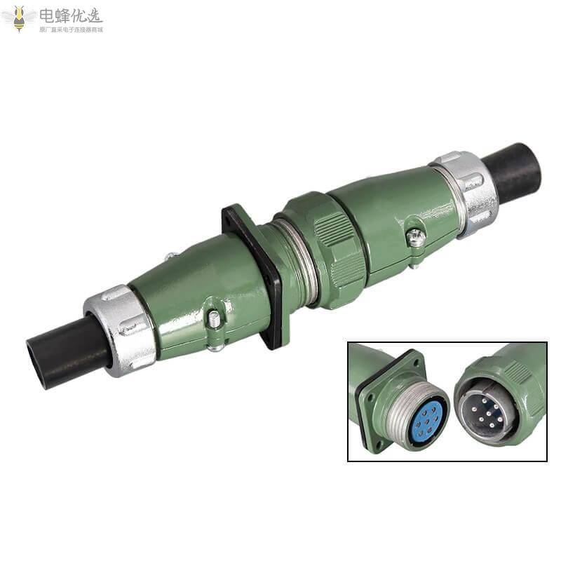 厂家直售YD28直式7芯反装TQ+ZQ公插头母插座25A500V航空连接器