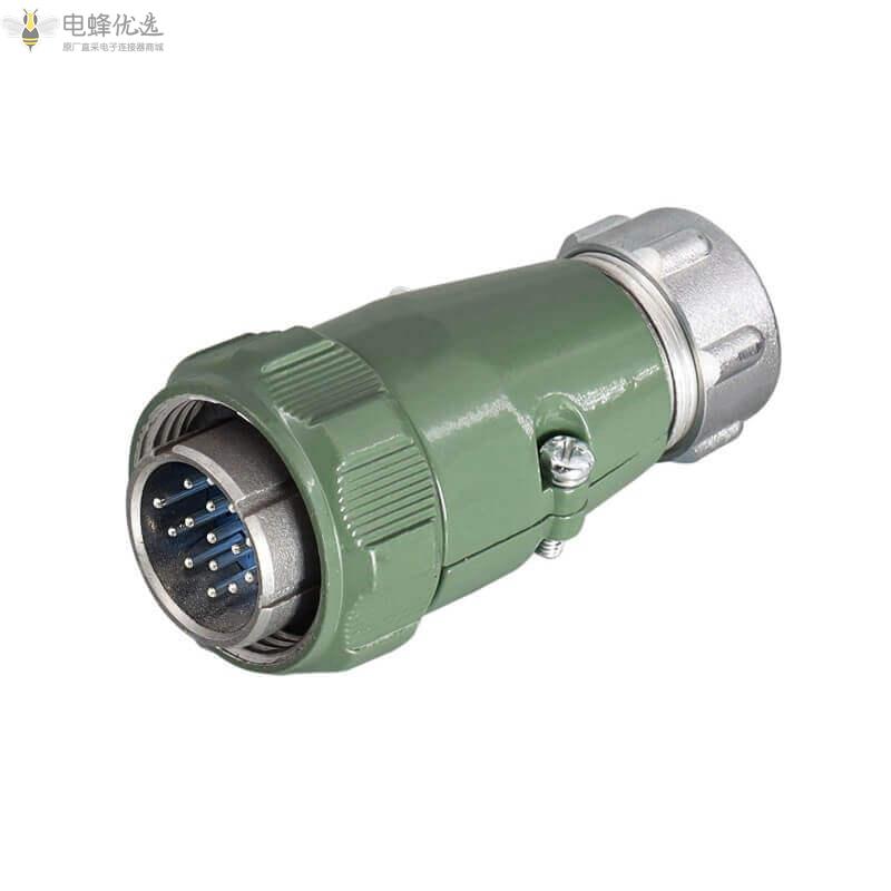 圆形带四孔法兰YD28系列15芯反装TP+Z防水防潮10A400V航空连接器