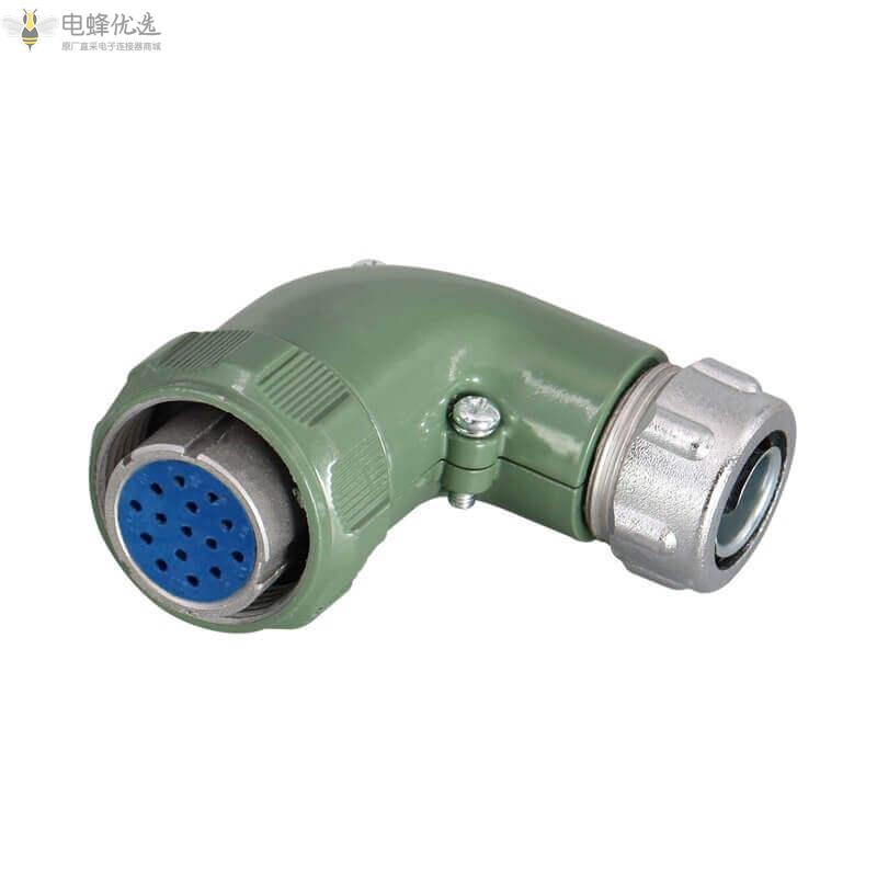 航空连接器10A400V圆形弯式YD28系列15芯正装TR母插头