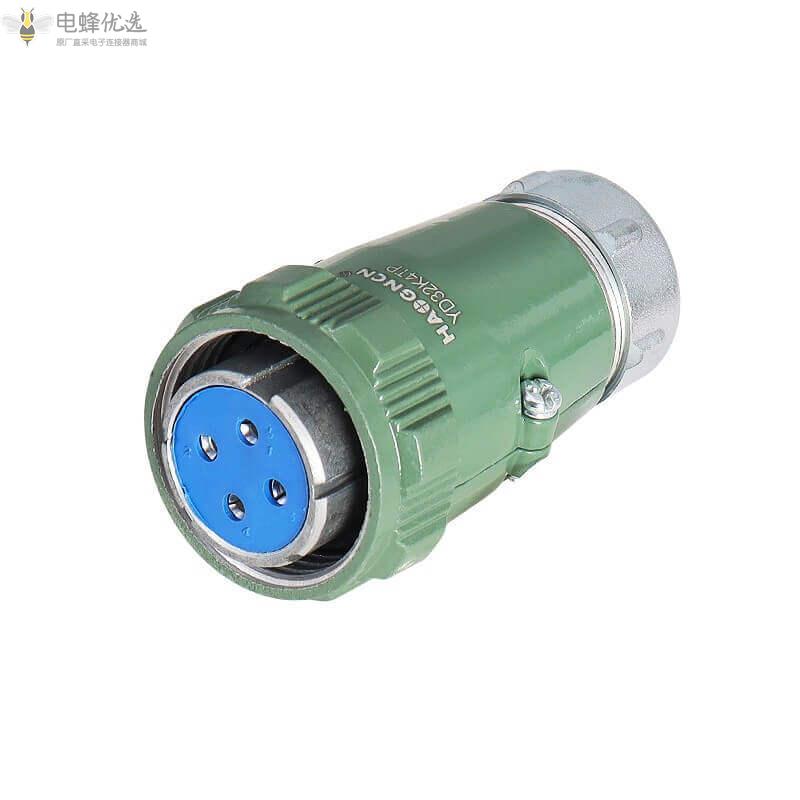 YD32系列50A500V航空连接器4芯正装直式TP+Z母插头公插座2P+PE