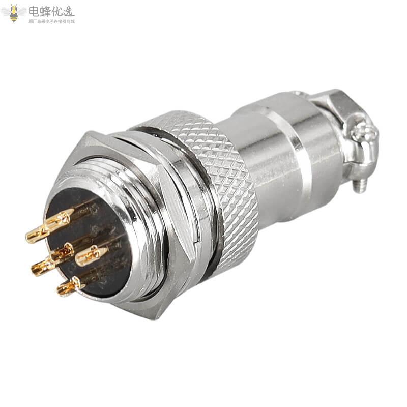 GX16圆形6芯反装插头插座5A150V航空连接器