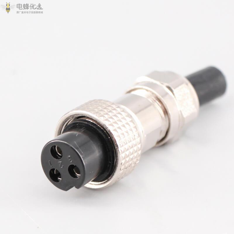 GX16公母对接式7A125V航空连接器3芯防水IP67焊线式插头