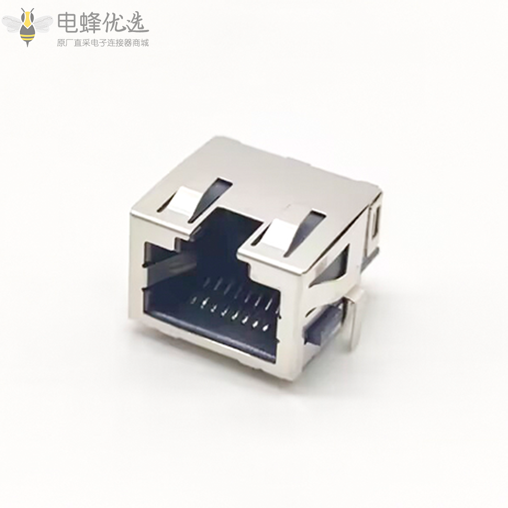 立式RJ45单口连接器母头PCB板插板式