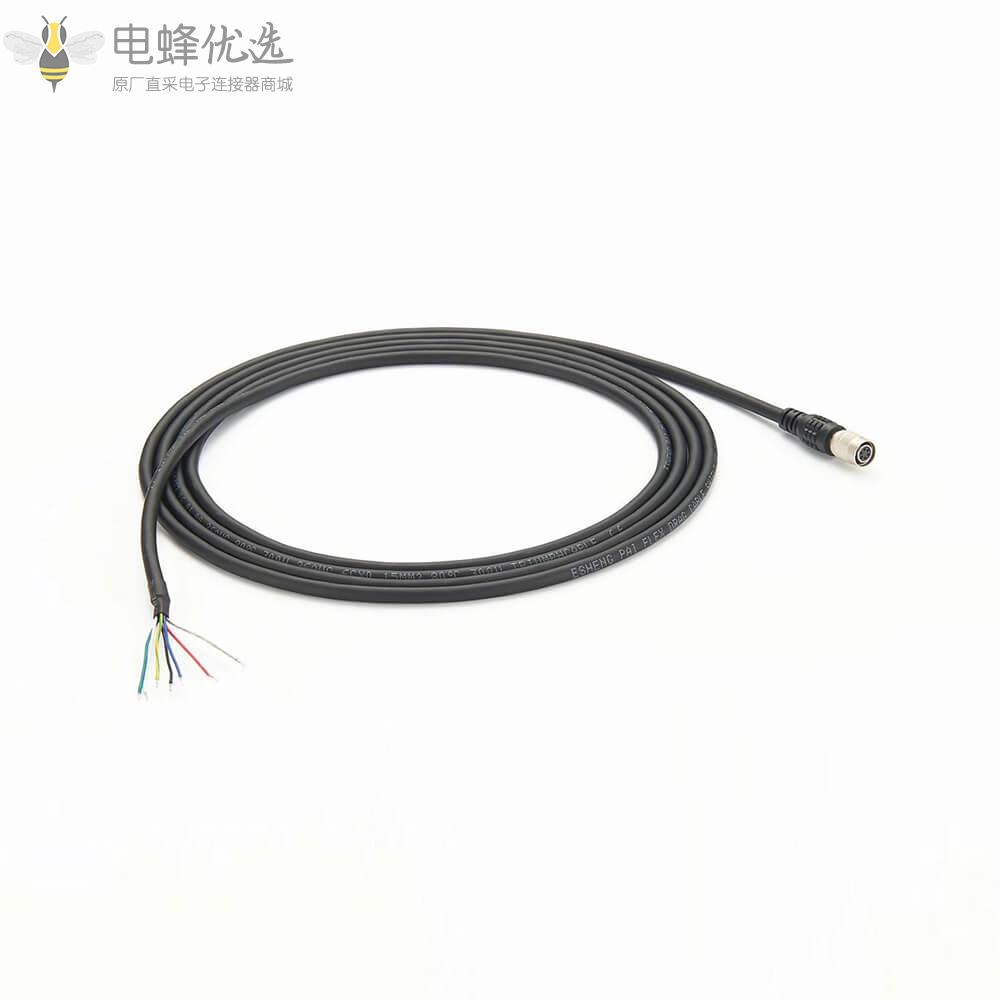 6针插孔母头Gpio连接器电缆HR10A_7P_6S接1M线束