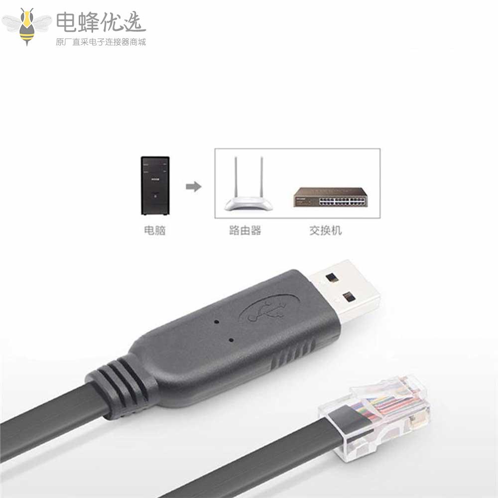 USB_Type_A_RS232转RJ45接1m线材厂家