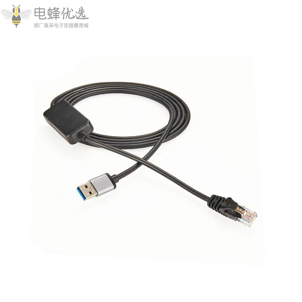 USB2.0转RJ45公头以太局域网转接头接2米线材