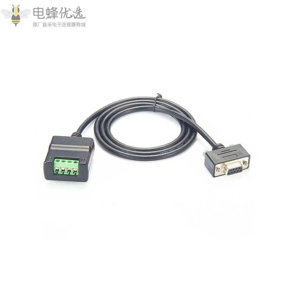 RS422_RS485串口DB9母头转端子排适配器1米连接线