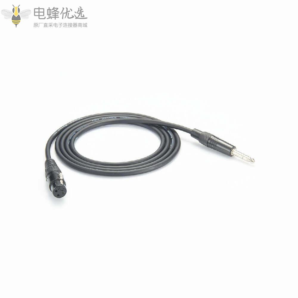 迷你立体声TRS公头转母头面板安装延长线立体声AUX音频转接线1/8