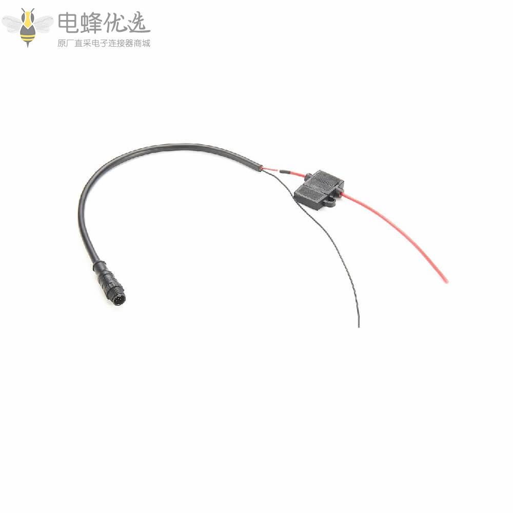 Nmea_2000_M12公头5芯带保险丝0.2m线材厂家