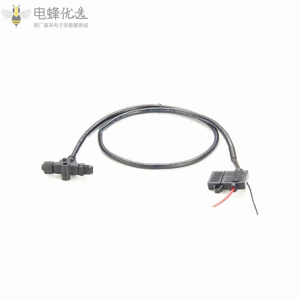 主干线T型接头IP67防水NMEA_2000带保险丝的三通电源线