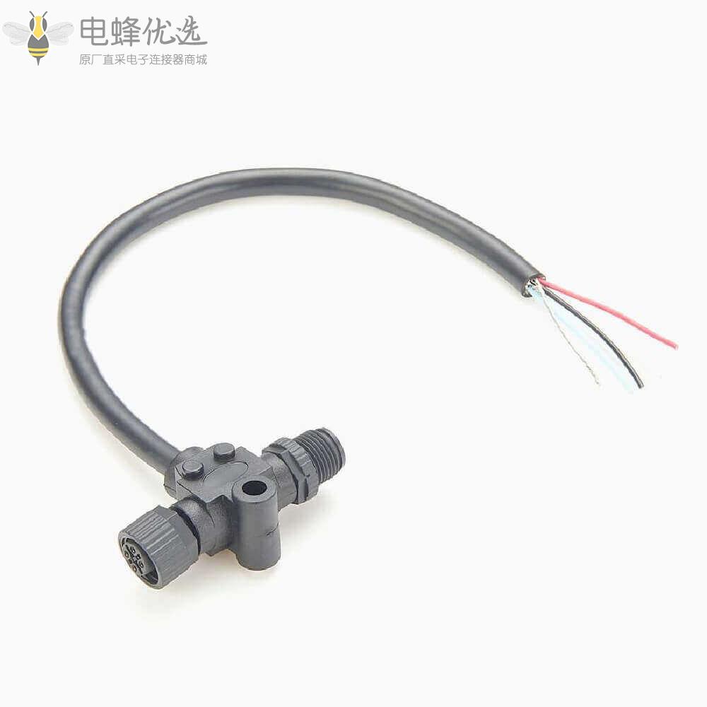 Nmea_2000_M12_5芯公头转5芯母头带单边0.2m线缆船舶连接器