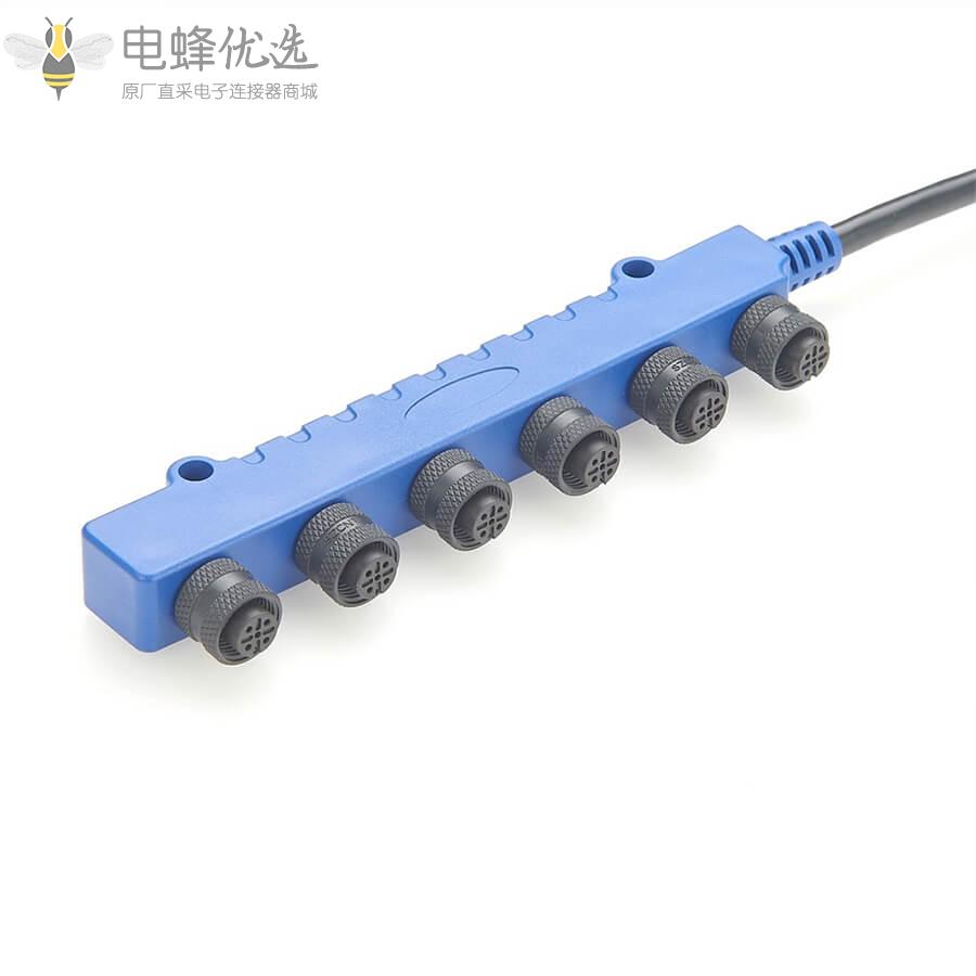 6通船用游艇NMEA_2000网络Drop电缆M12_6母头转1公头接1米线材