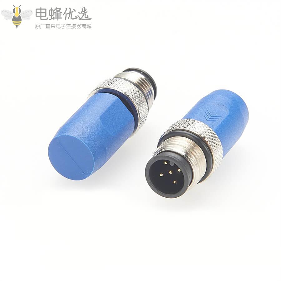 NMEA2000现场配合连接器金属NMEA2000航空船舶插头连接器M12公头5芯