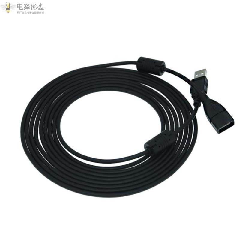 工业USB2.0公头对母头高柔性屏蔽数据线电脑网卡对打印机延长线