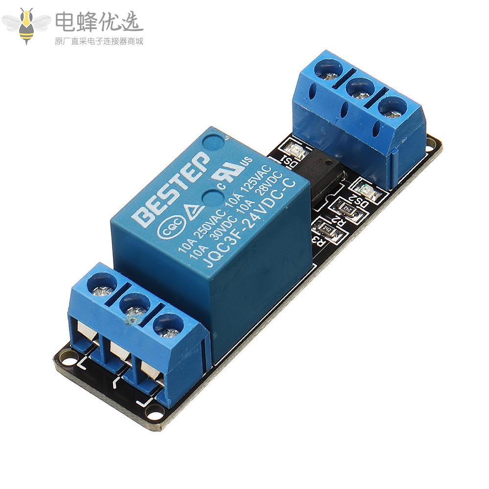 用于Arduino的1通道24V继电器模块光耦合器隔离带指示器输入低电平有效