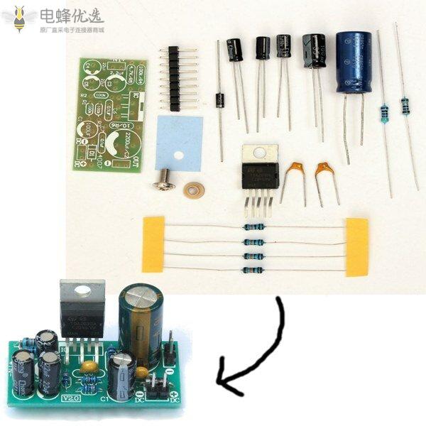 DIY_TDA2030A音频功放板套件单声道电源18W_DC_9V_24V
