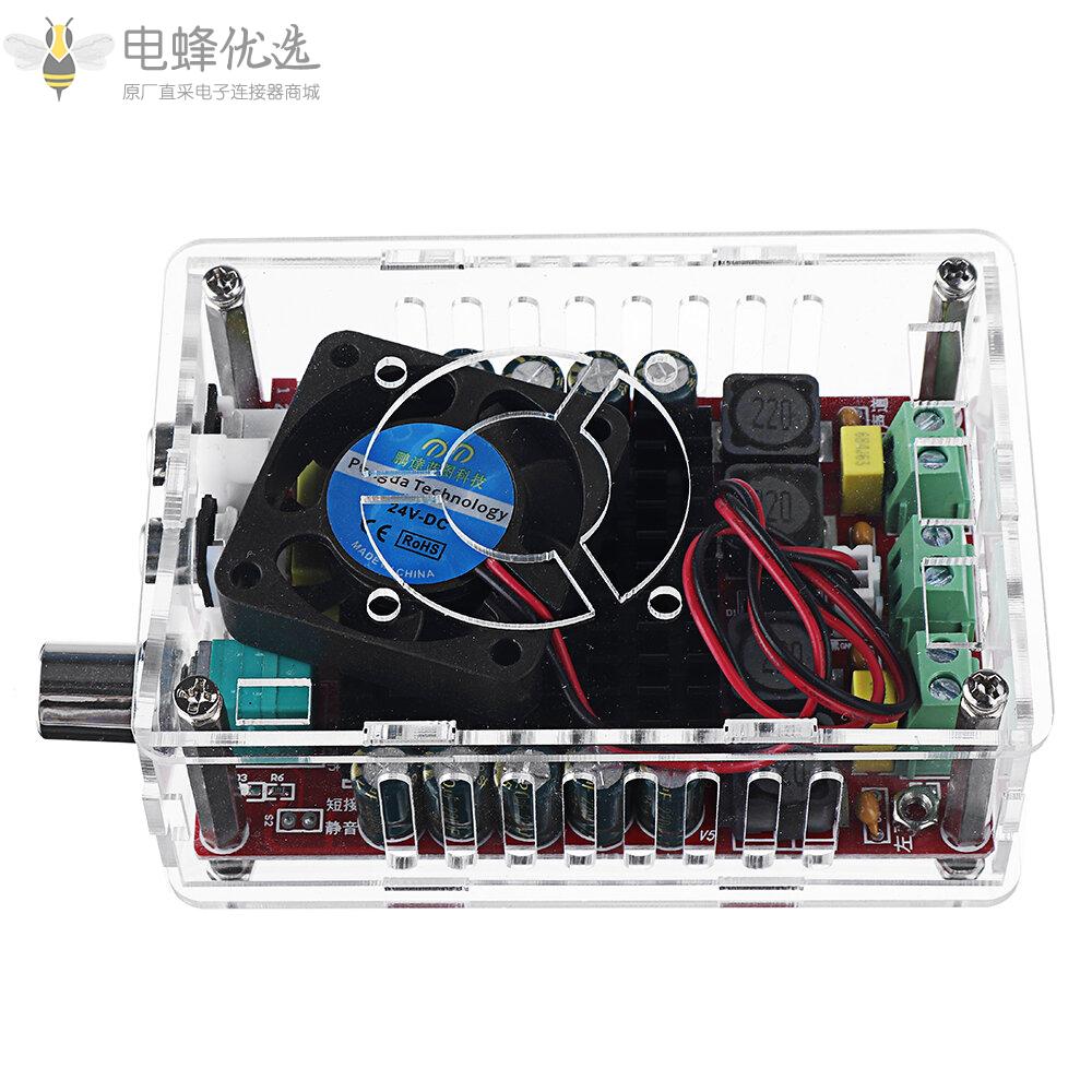 XH_A101大功率数字功放板TDA7498带壳带风扇2*100W电源DC9_34V