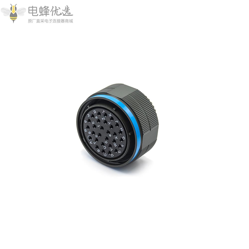 D38999插头29芯带孔母插头军绿色25号壳体连接器