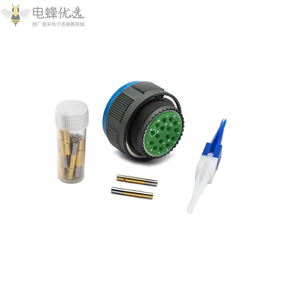 D38999连接器21号壳体军绿色16芯带孔母插头