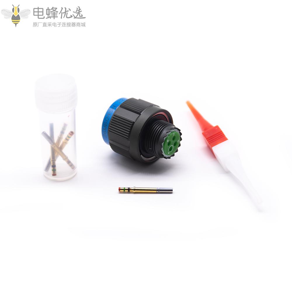 D38999连接器11号壳体4芯带孔母插头N键位