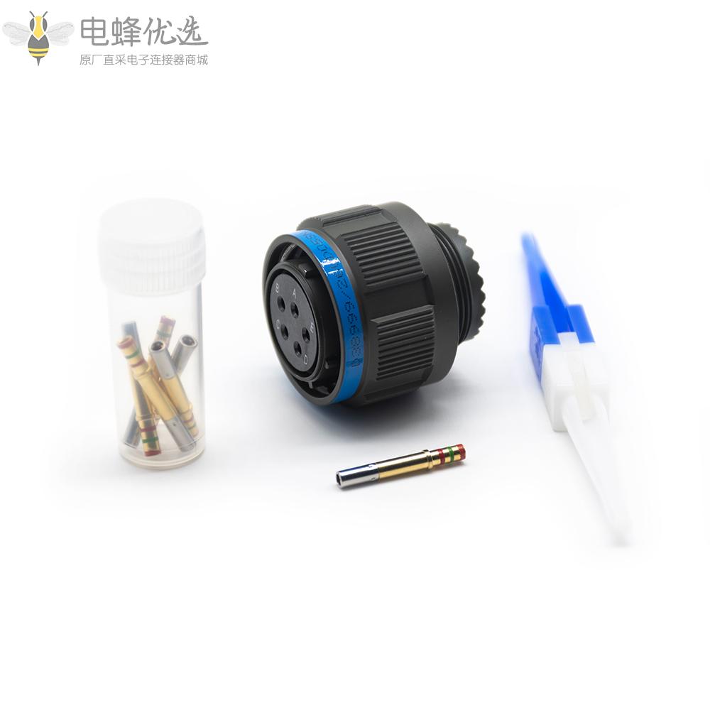 D38999连接器5芯15号壳体带孔母插头N键位