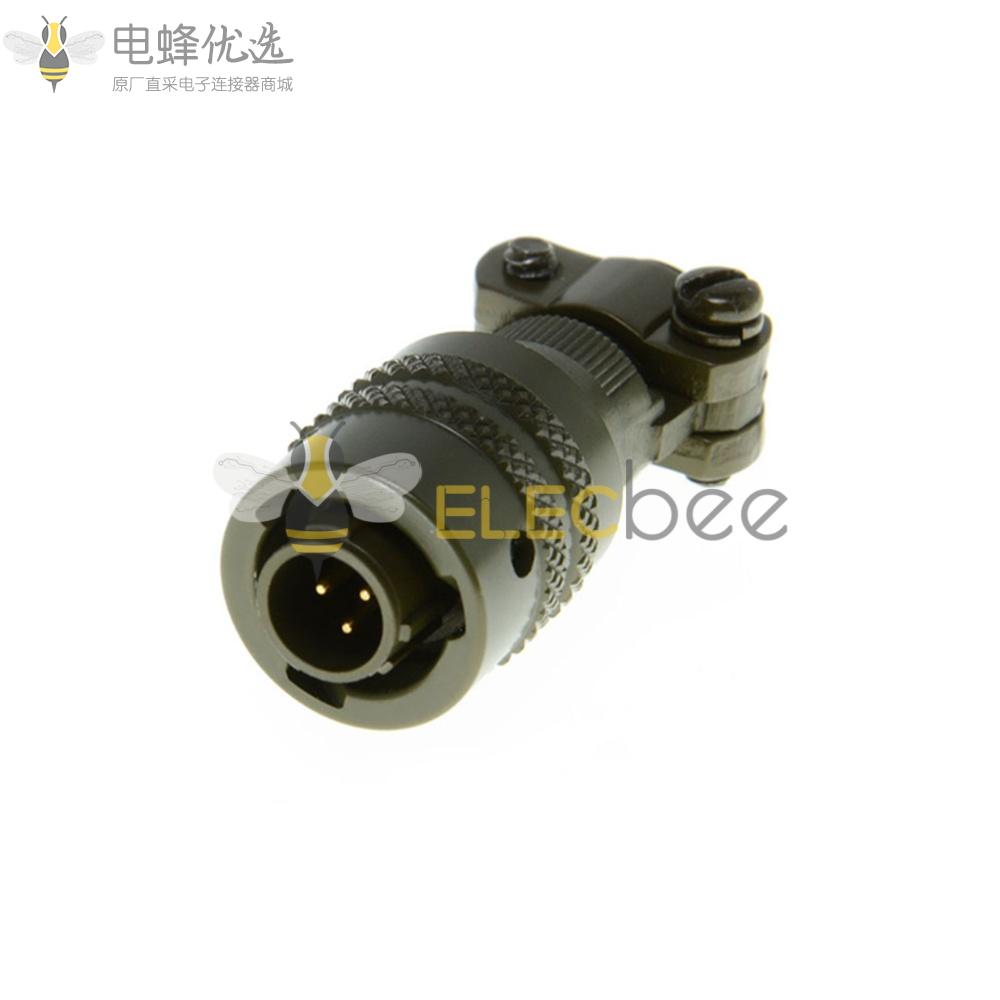 26482卡口式连接器8号壳体3芯公针直插头线缆安装