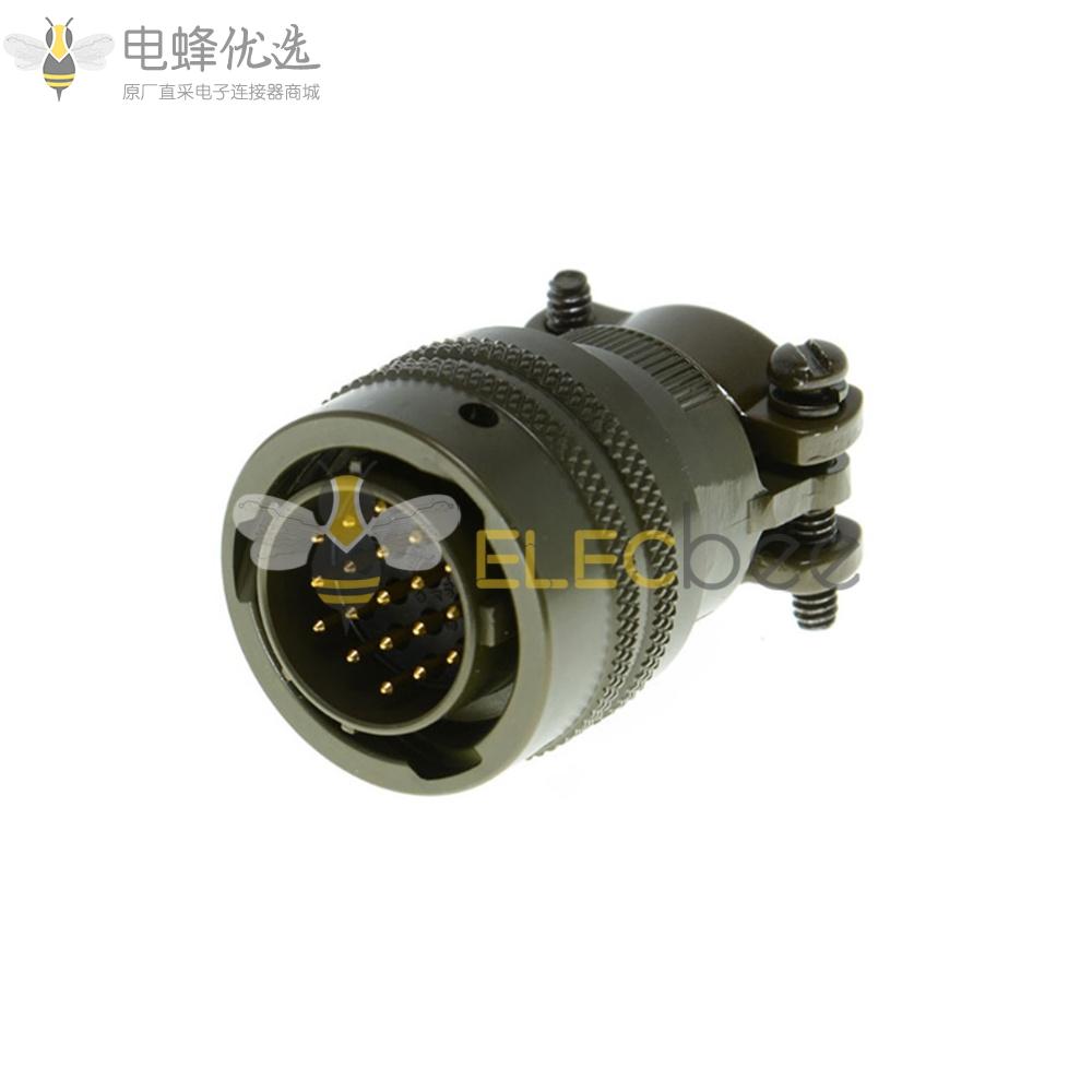 26482电缆连接器19芯针式14号壳体直式公插头带线夹